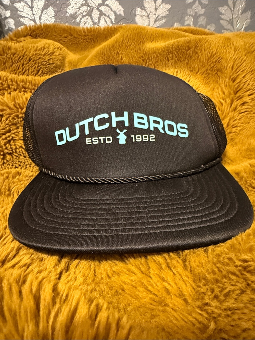 Dutch Bros Black Cap with Teal Logo